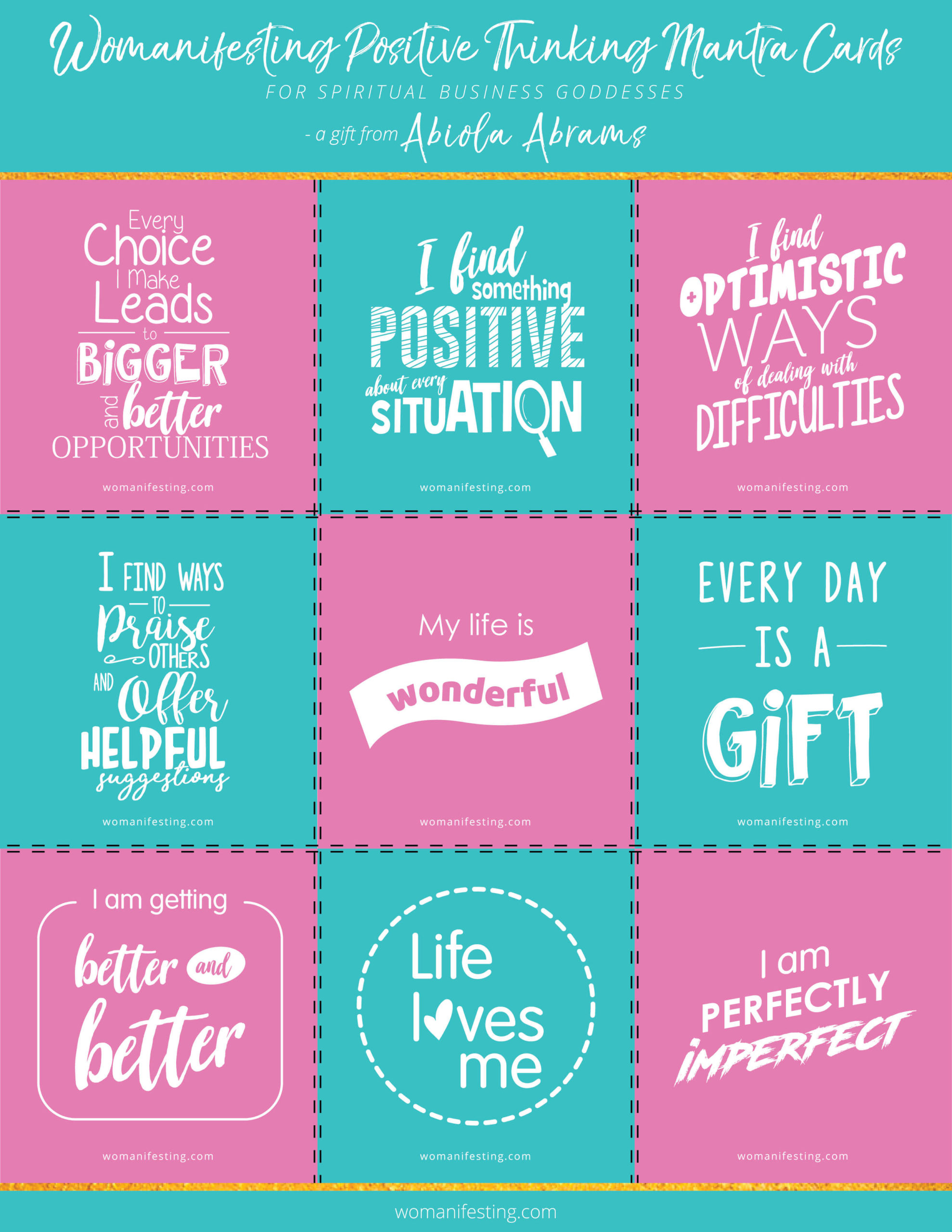 Positivity Mantras Printable Inspiration For You And Your Business for Positive Affirmations Free Printable