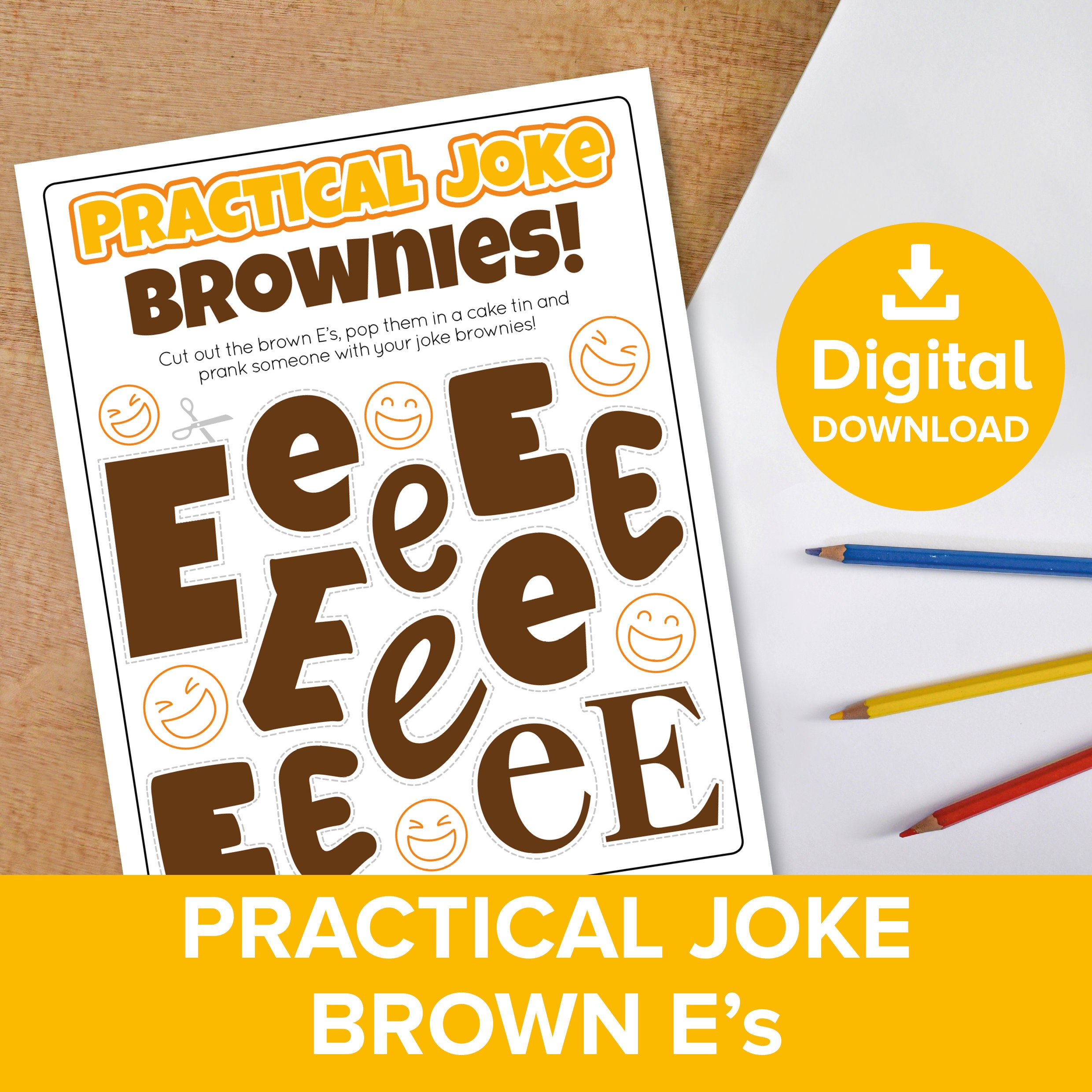 Practical Joke Brownies, Brown E'S Funny Kids Prank, Cut-Out intended for Brown E Prank Printable