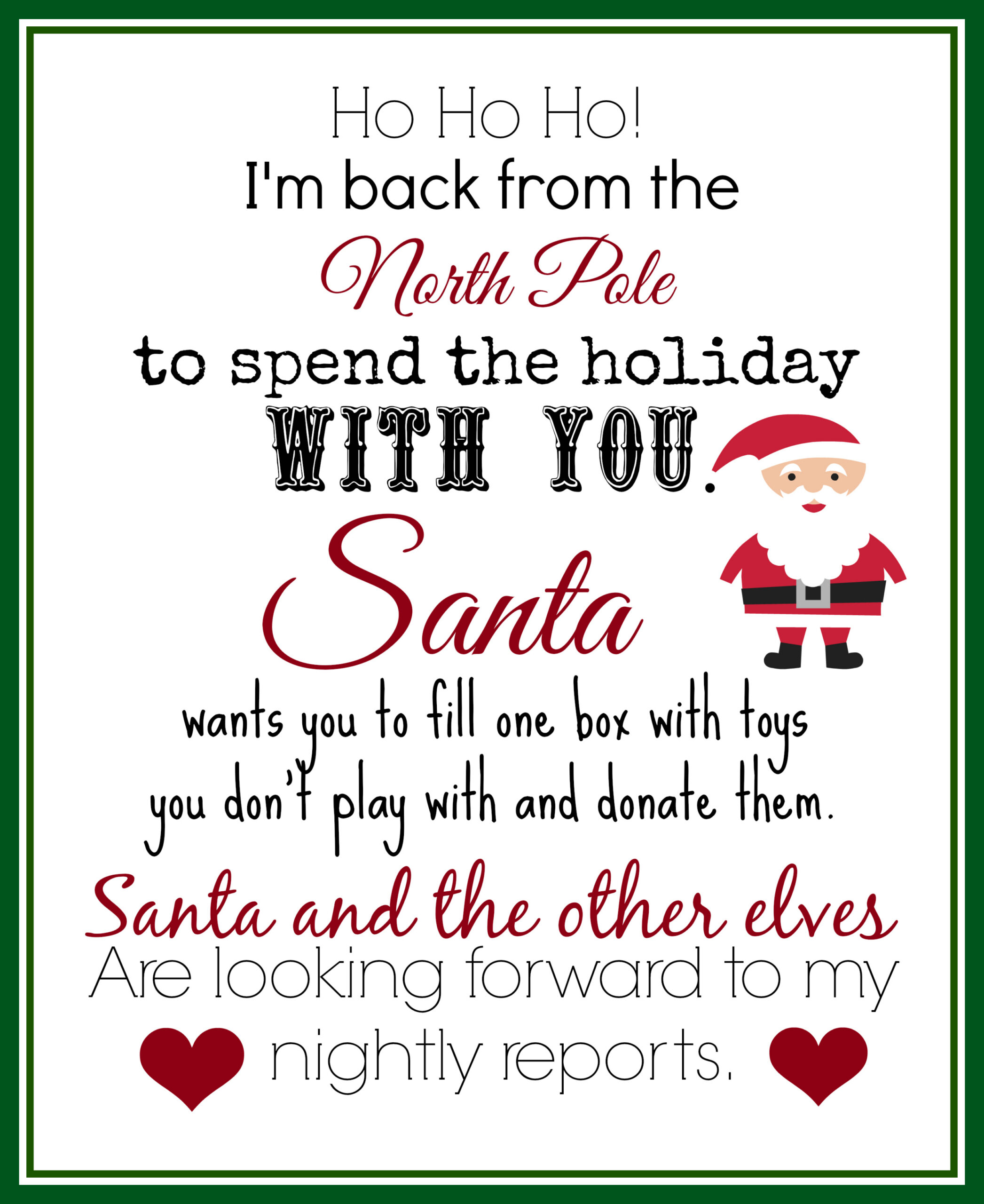 Print This Elf Returns Letter With Instructions To Donate Toys with Free Printable Elf on the Shelf Donate Toys Letter