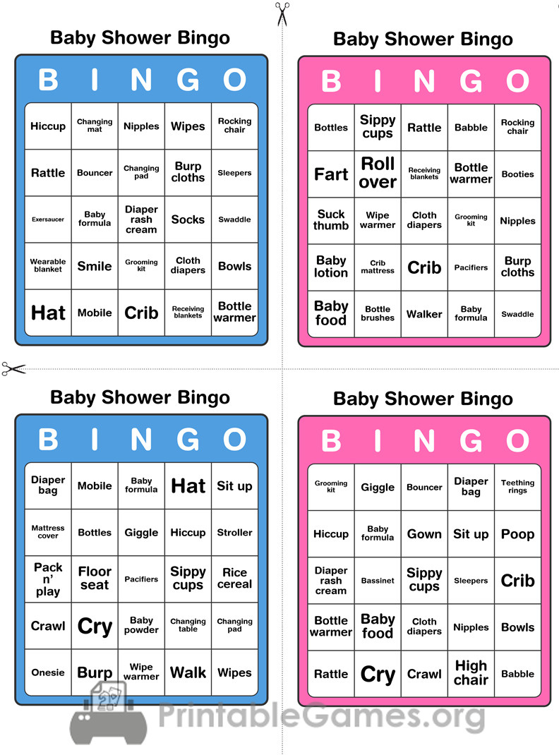 Printable Baby Shower Bingo - 50 Cards (Pink And Blue) with 50 Free Printable Baby Bingo Cards