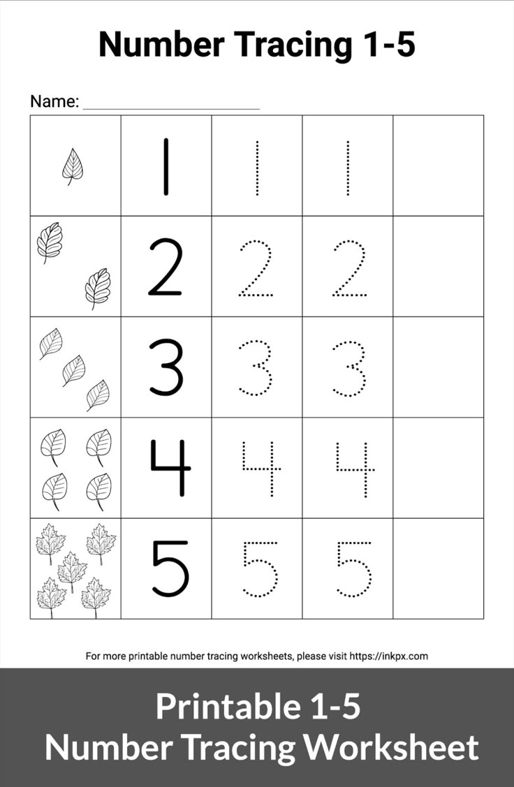 Printable Black And White 1-5 Number Tracing Worksheet within Numbers 1 to 5 Worksheet Printable