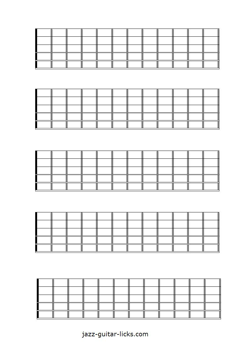 Printable Blank Guitar Neck Diagrams - Chord &amp;amp; Scale Charts with regard to Free Printable Guitar Fretboard Diagram