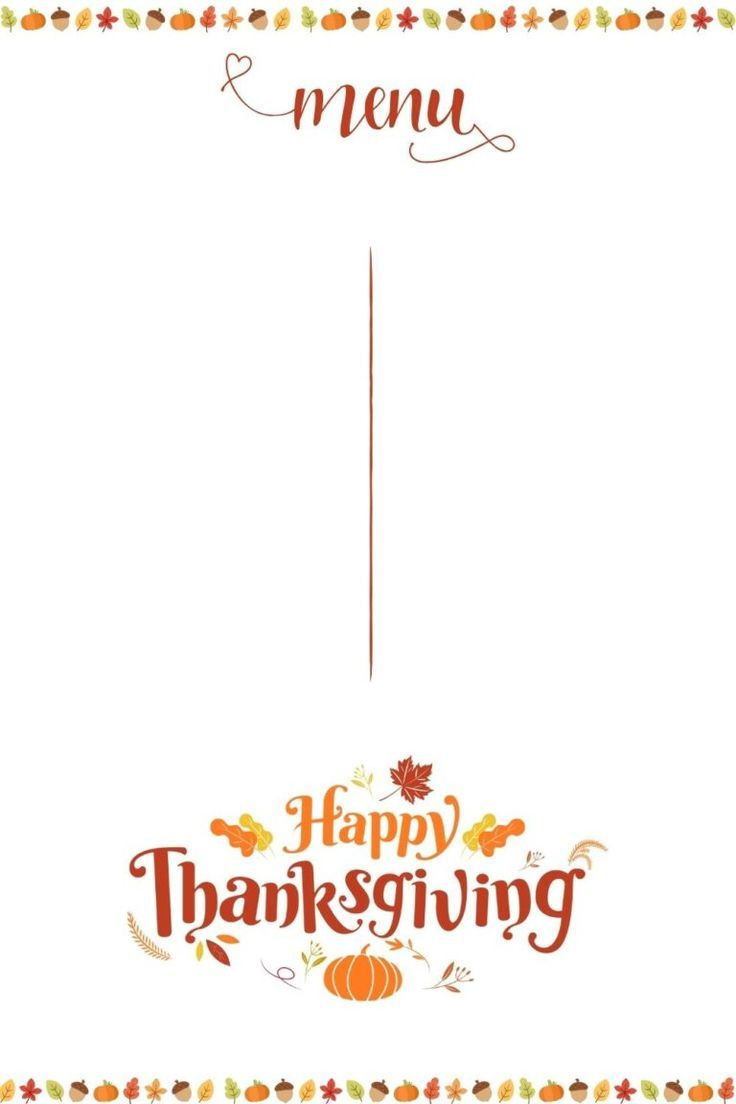 Printable Blank Restaurant Menu Template For Thanksgiving inside Thanksgiving Menu Blank Template