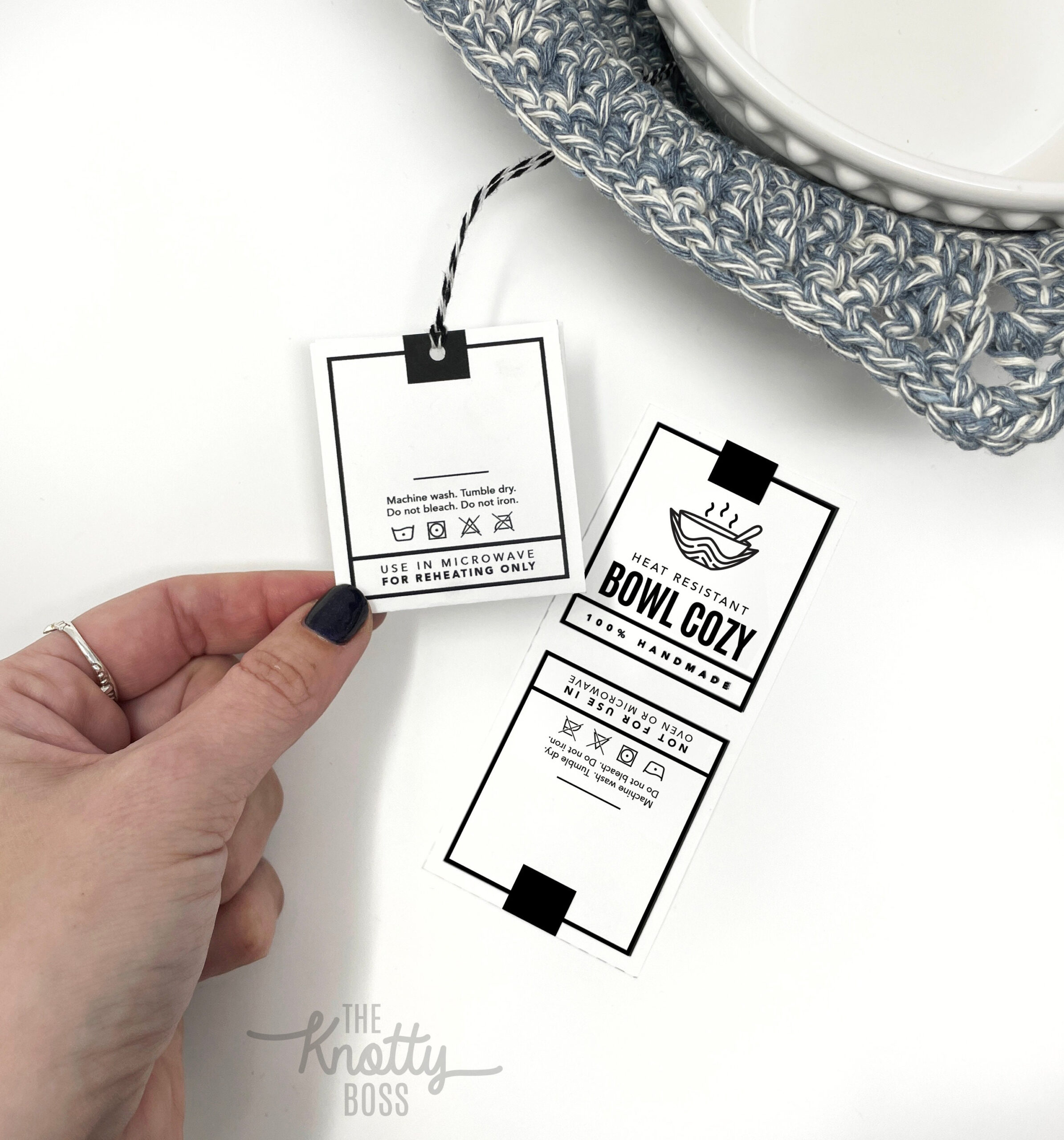 Printable Bowl Cozy Tags - Digital Pdf regarding Free Printable Bowl Cozy Tags