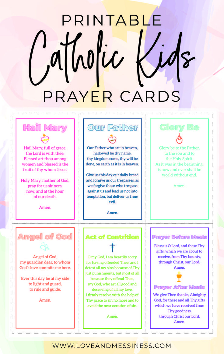 Printable Catholic Kids Prayer Cards pertaining to Free Printable Printable Catholic Prayer Cards