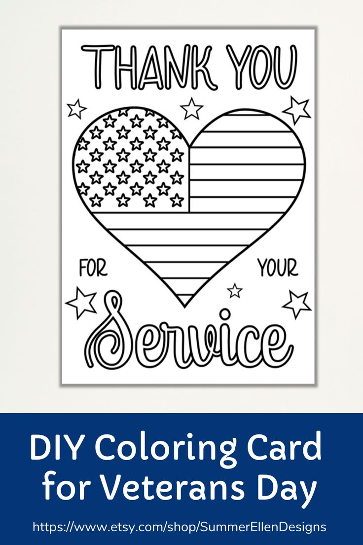 Printable Colroing Card To Thank Veterans - Color Your Own Cards pertaining to Veterans Day Cards To Color Printable