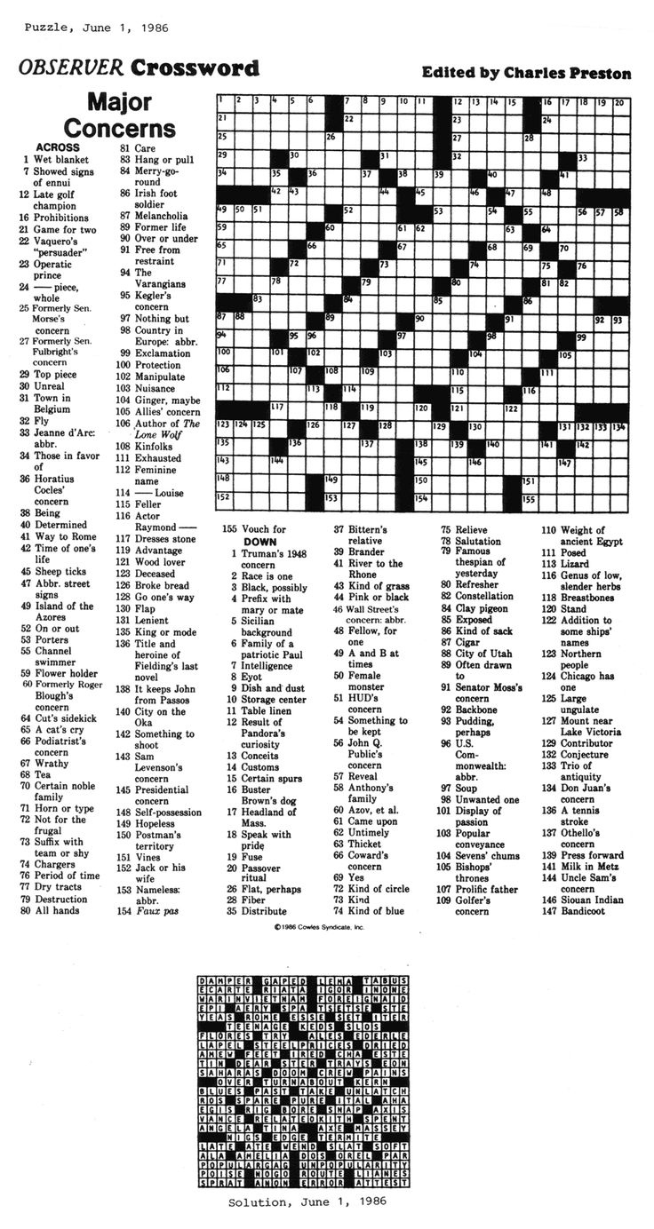 Printable Crossword Puzzleseugene Sheffer inside Printable Eugene Sheffer Crossword
