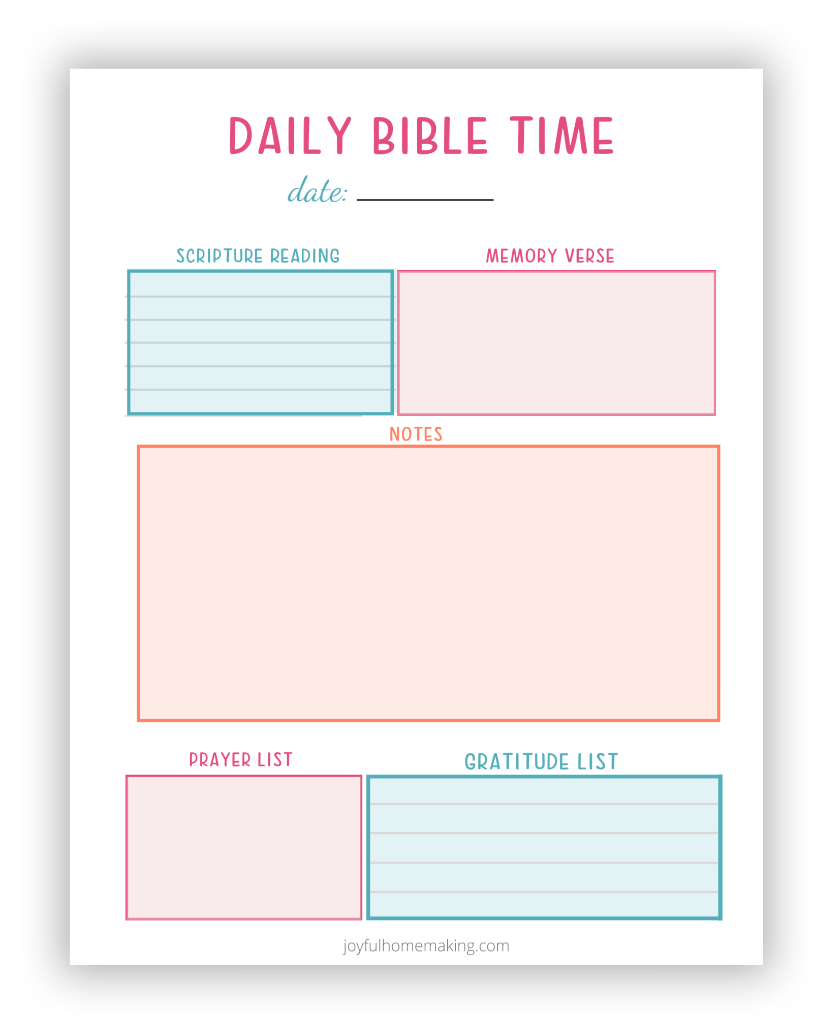 Printable Daily Bible Study Binder Page – Joyful Homemaking in Free Printable Bible Study
