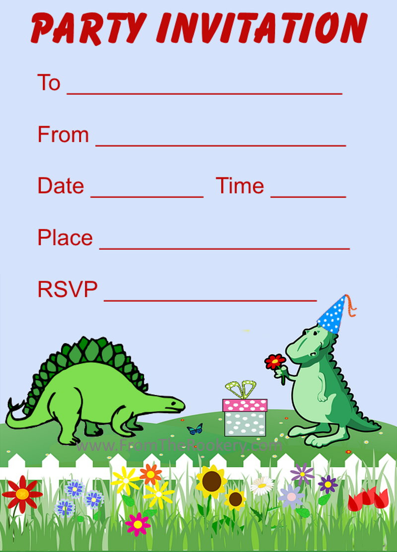 Printable Dinosaur Birthday Invitations in Free Dinosaur Birthday Invitations Printable