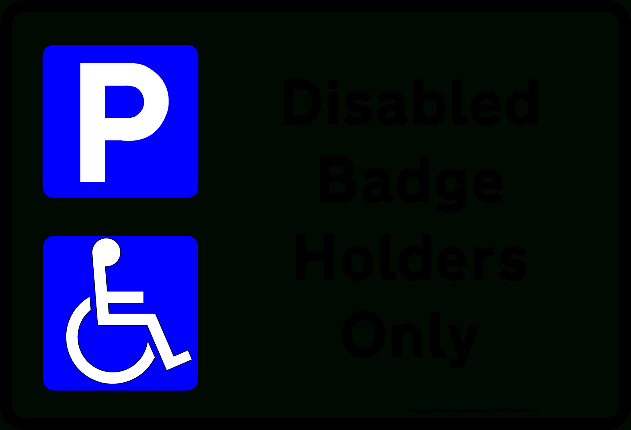 Printable Disabled Parking Sign Low Cost Vinyl Or Free Template for Printable Disabled Parking Sign