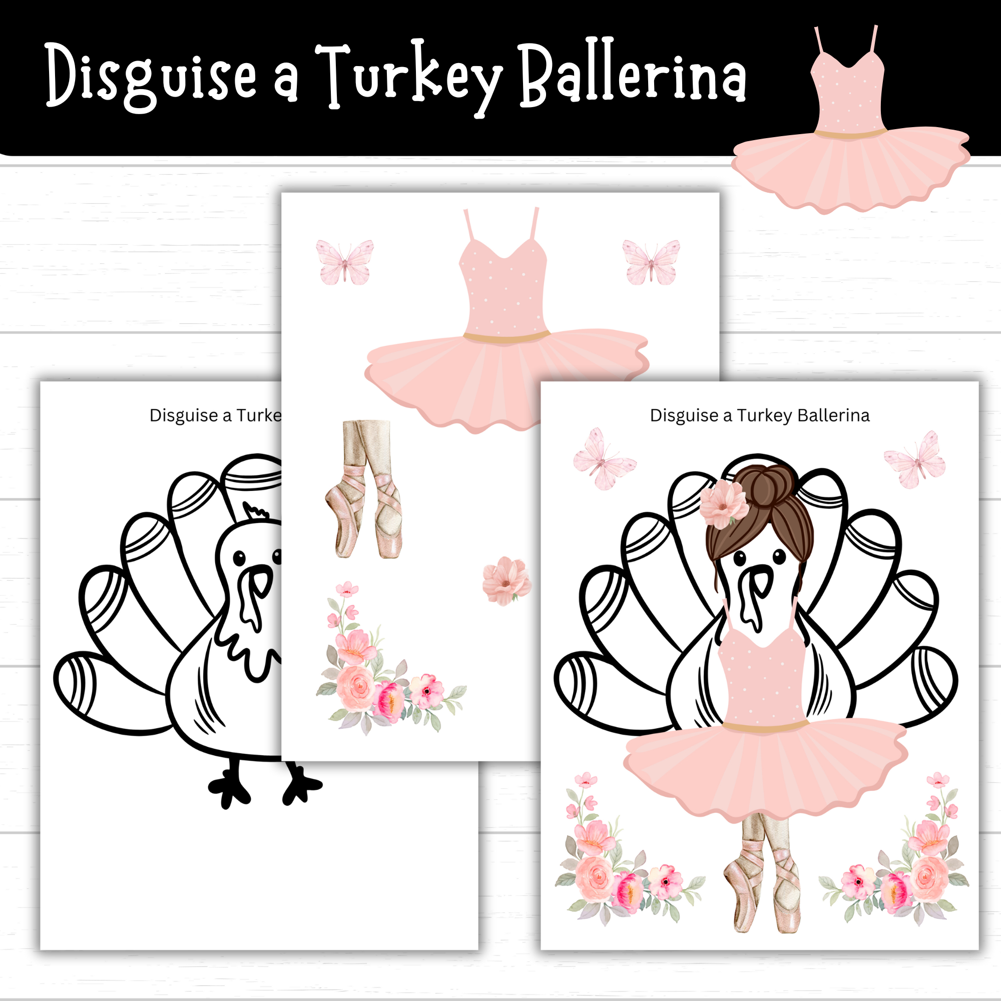 Printable Disguise A Turkey Ballerina (2 Sets!) - Mom. Wife. Busy regarding Ballerina Turkey Disguise Printable
