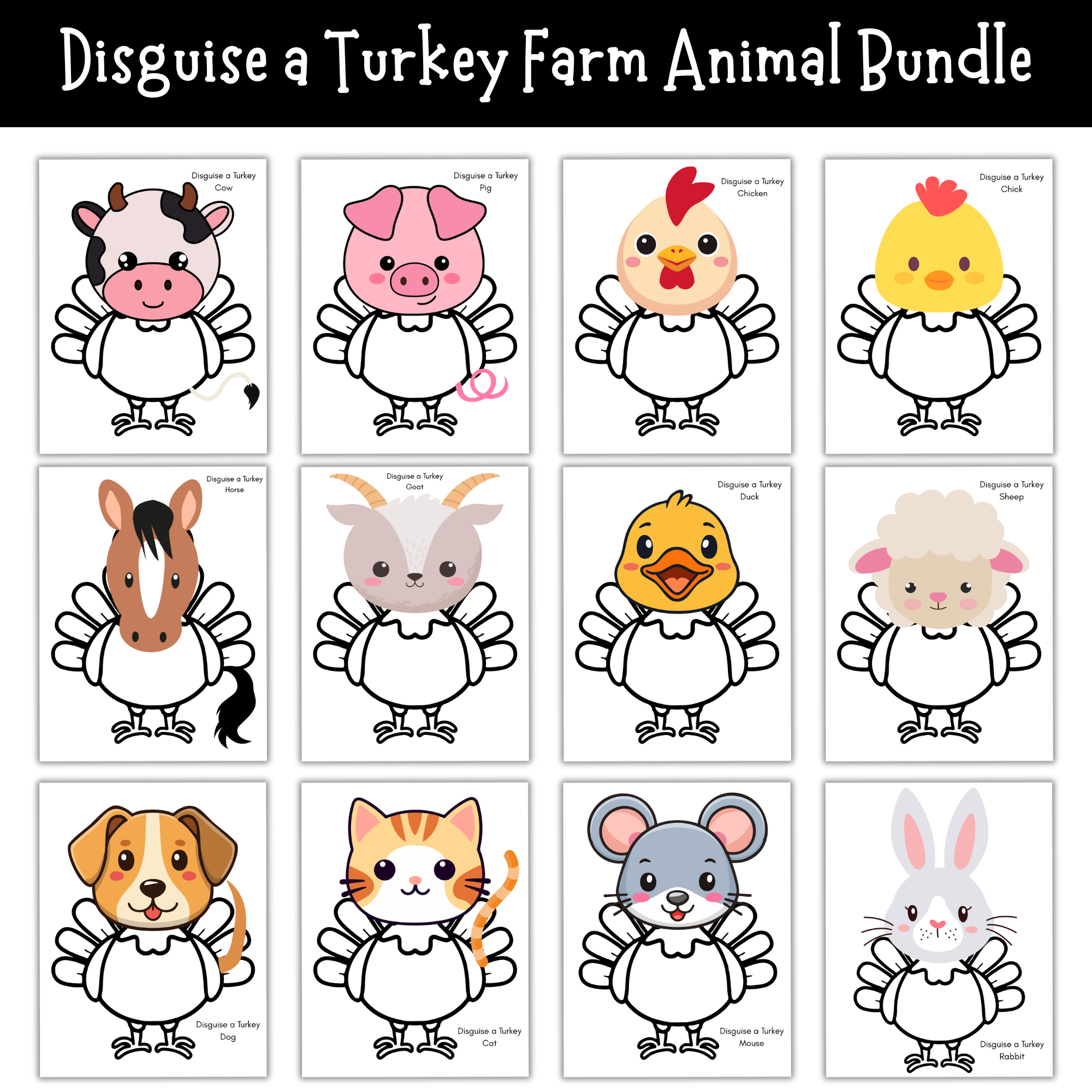 Printable Disguise A Turkey Farm Animal Bundle - Mom. Wife. Busy Life. intended for Turkey in Disguise Sheep