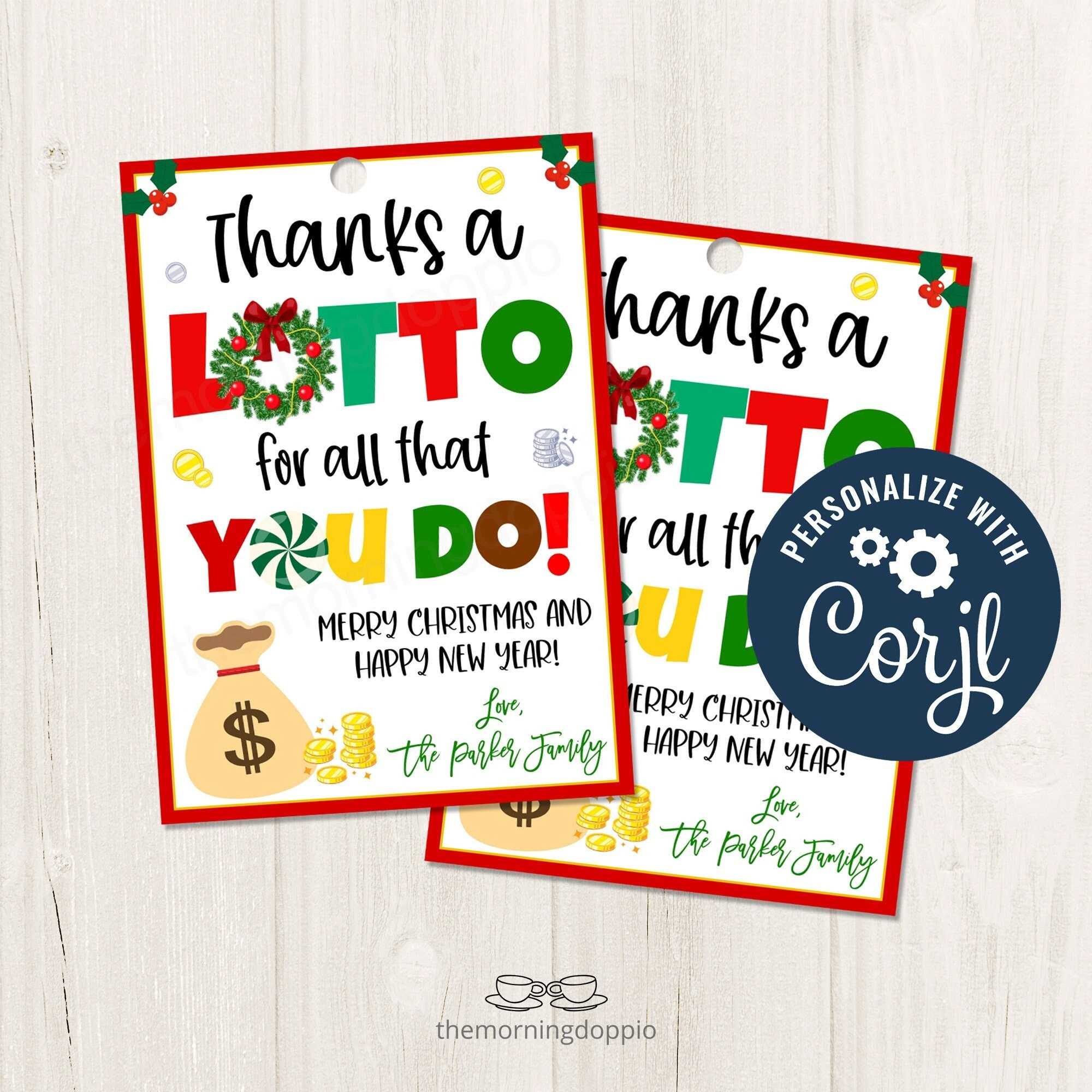 Printable/Editable Thanks A Lotto For All You Do Lottery with Thanks A Lotto For All You Do Free Printable