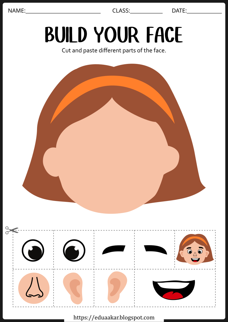 Printable Face Parts For Preschool – Free Worksheets For Early intended for Printable Parts Of The Face Cut And Paste