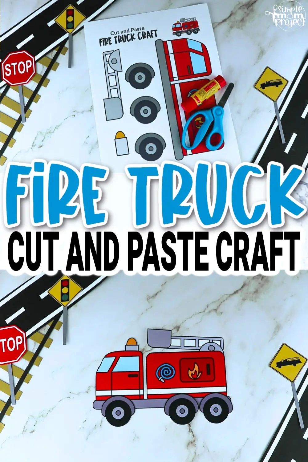 Printable Fire Truck Craft Template - Simple Mom Project with regard to Printable Fire Truck Craft Template