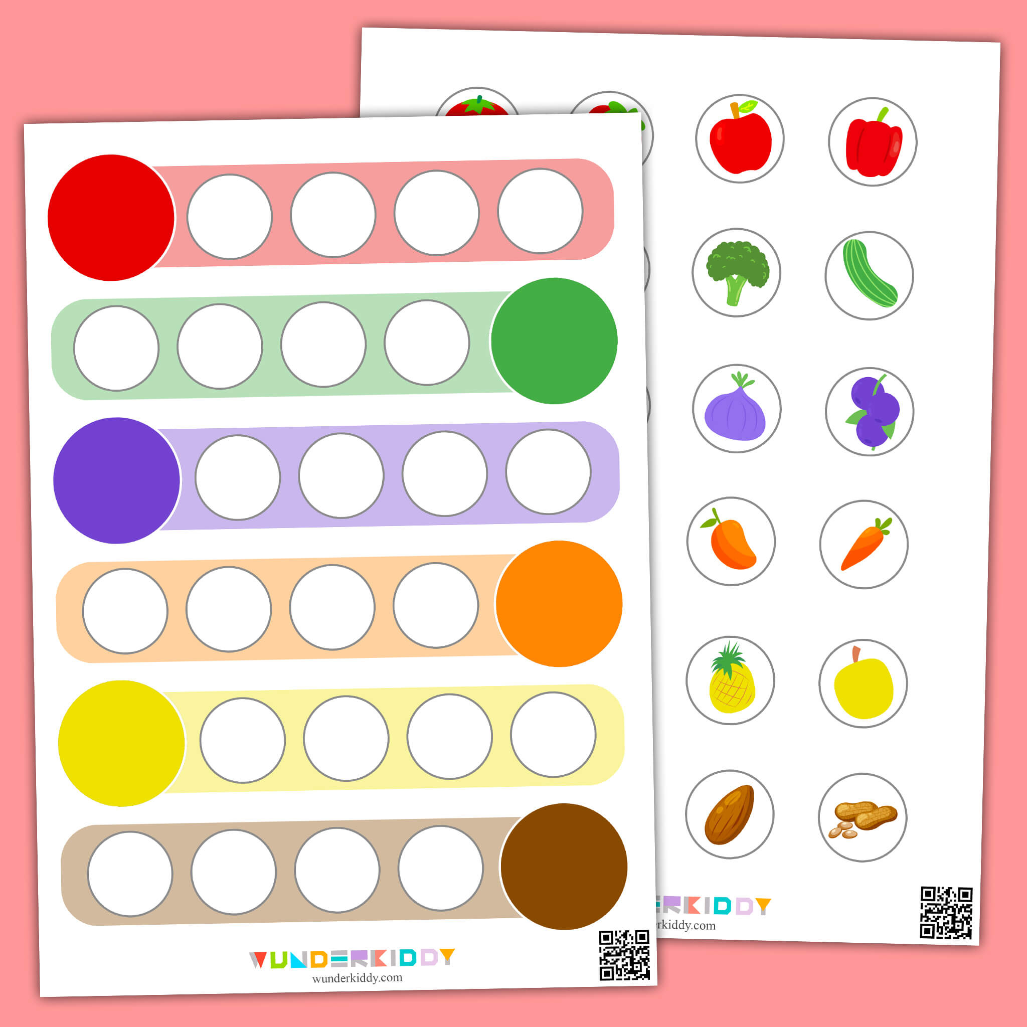 Printable Fruit And Veggie Color Sorting Preschool Activities regarding Fruit Loop Sorting Printable
