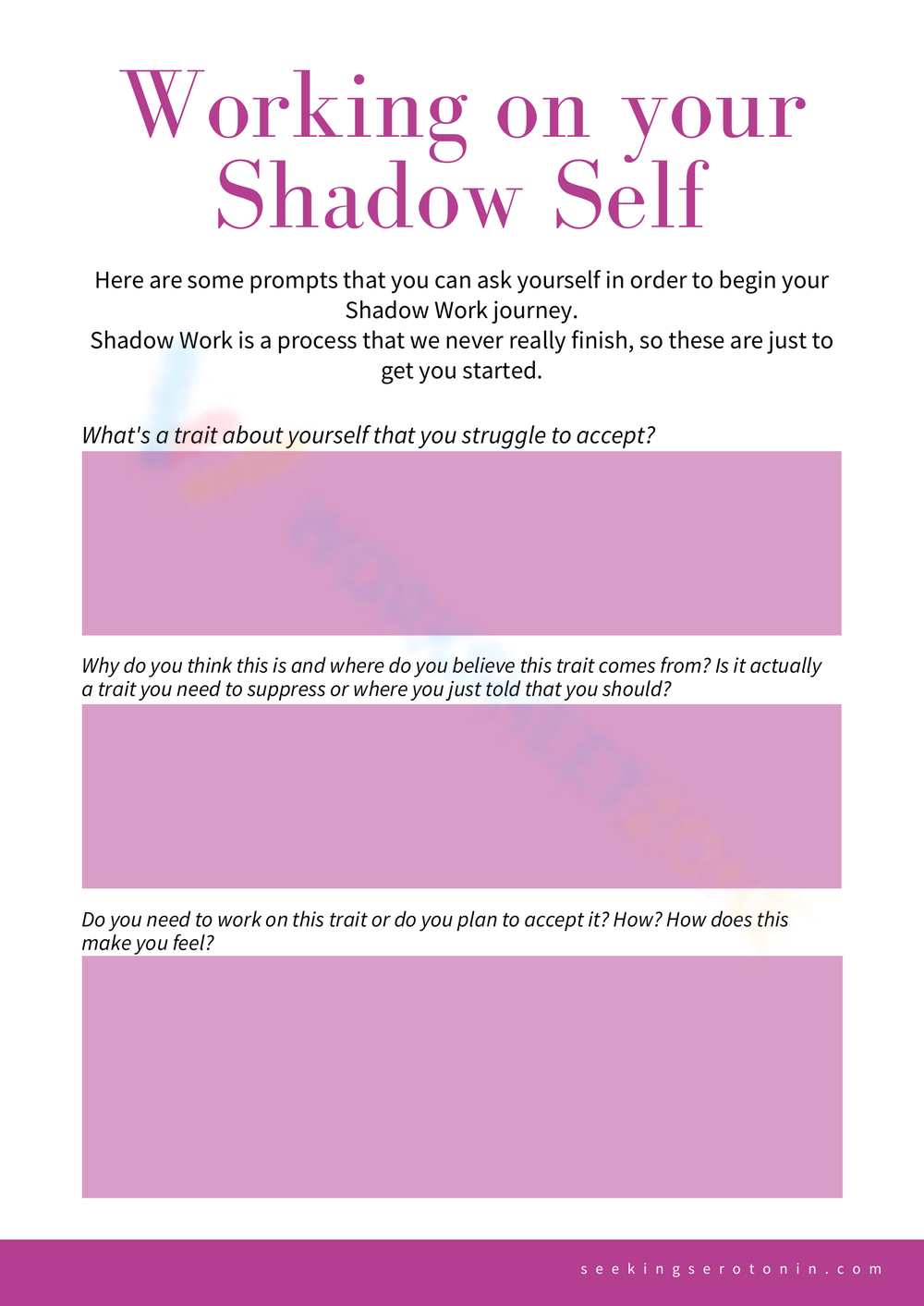 Printable Grade 9 Shadow Work Worksheets regarding Free Printable Shadow Work Worksheet