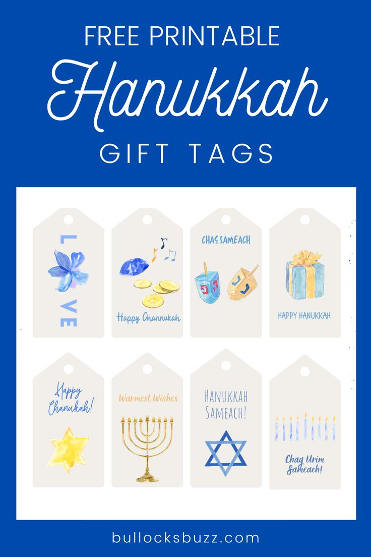Printable Hanukkah Gift Tags pertaining to Hanukkah Gift Tags Printable