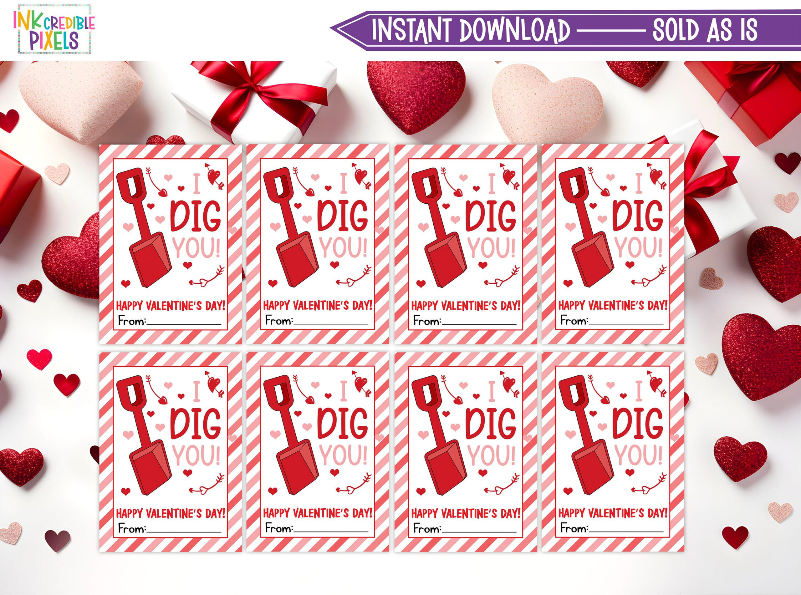 Printable I Dig You Valentine&amp;#039;S Day Cards, Valentine&amp;#039;S Day Gift in I Dig You Valentine Printable