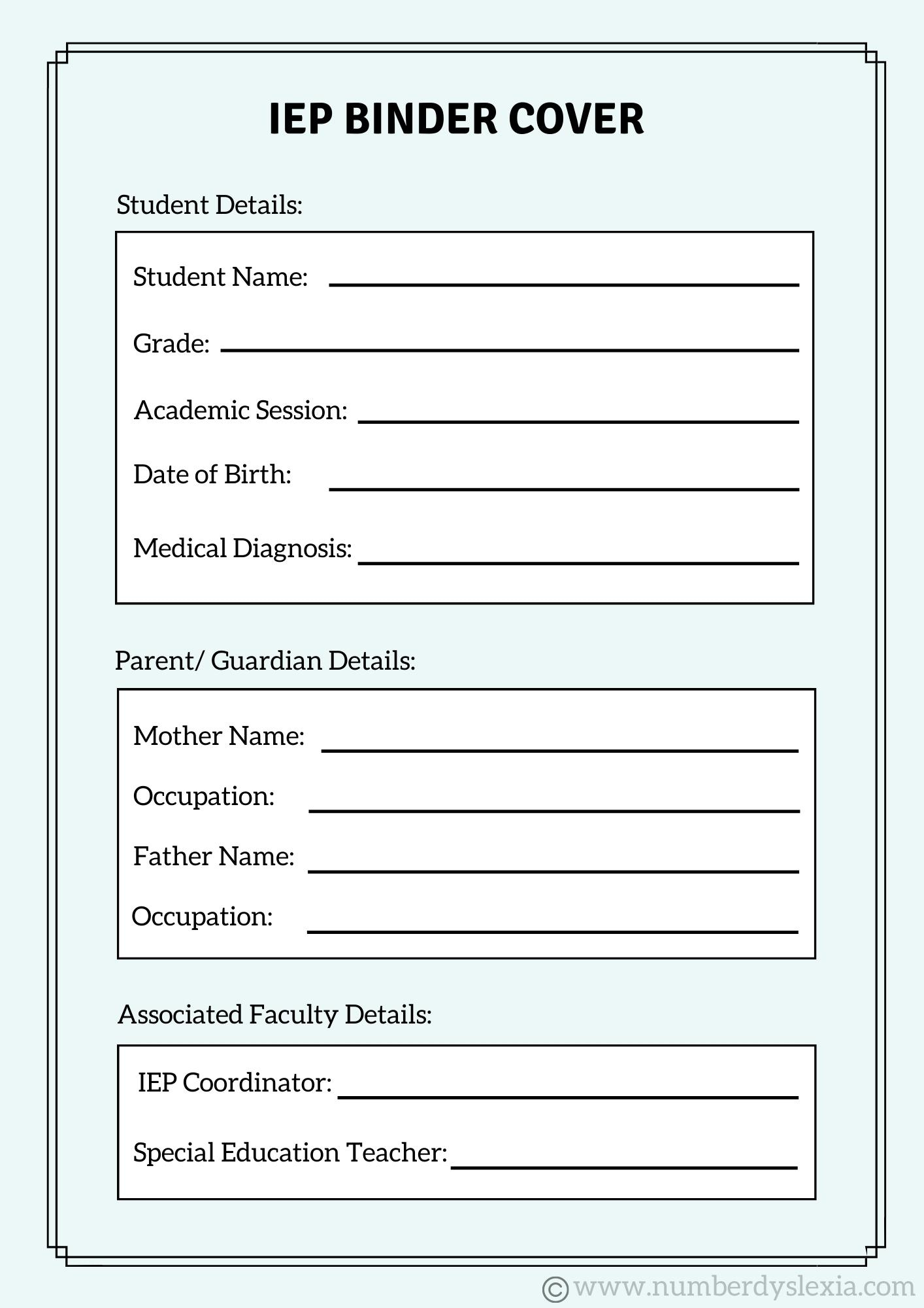Printable Iep Organizers For Parents And Teachers [Pdf Included throughout Free Iep Binder Printables For Parents