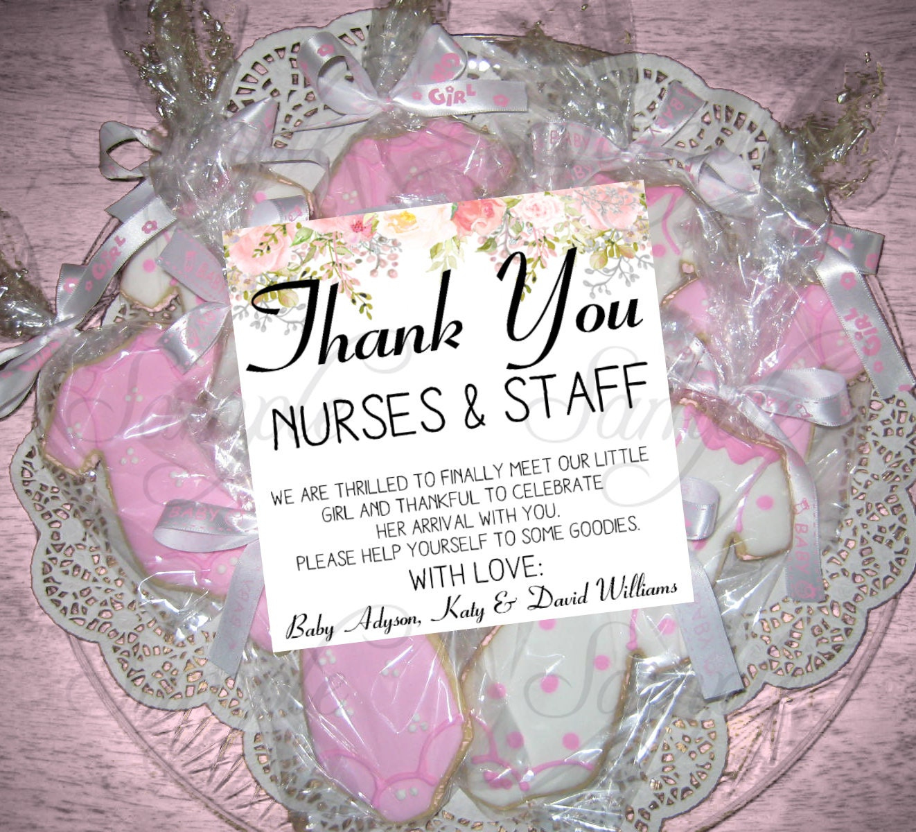 Printable Labor And Delivery Baby Girl Thank You Cards, Labels regarding Labor And Delivery Nurse Thank You Printable