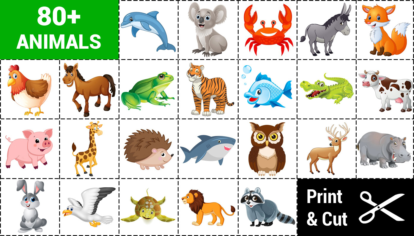 Printable Matching Game Animals + 60 Cards To Cut Out | Memozor regarding Free Printable Animal Cards