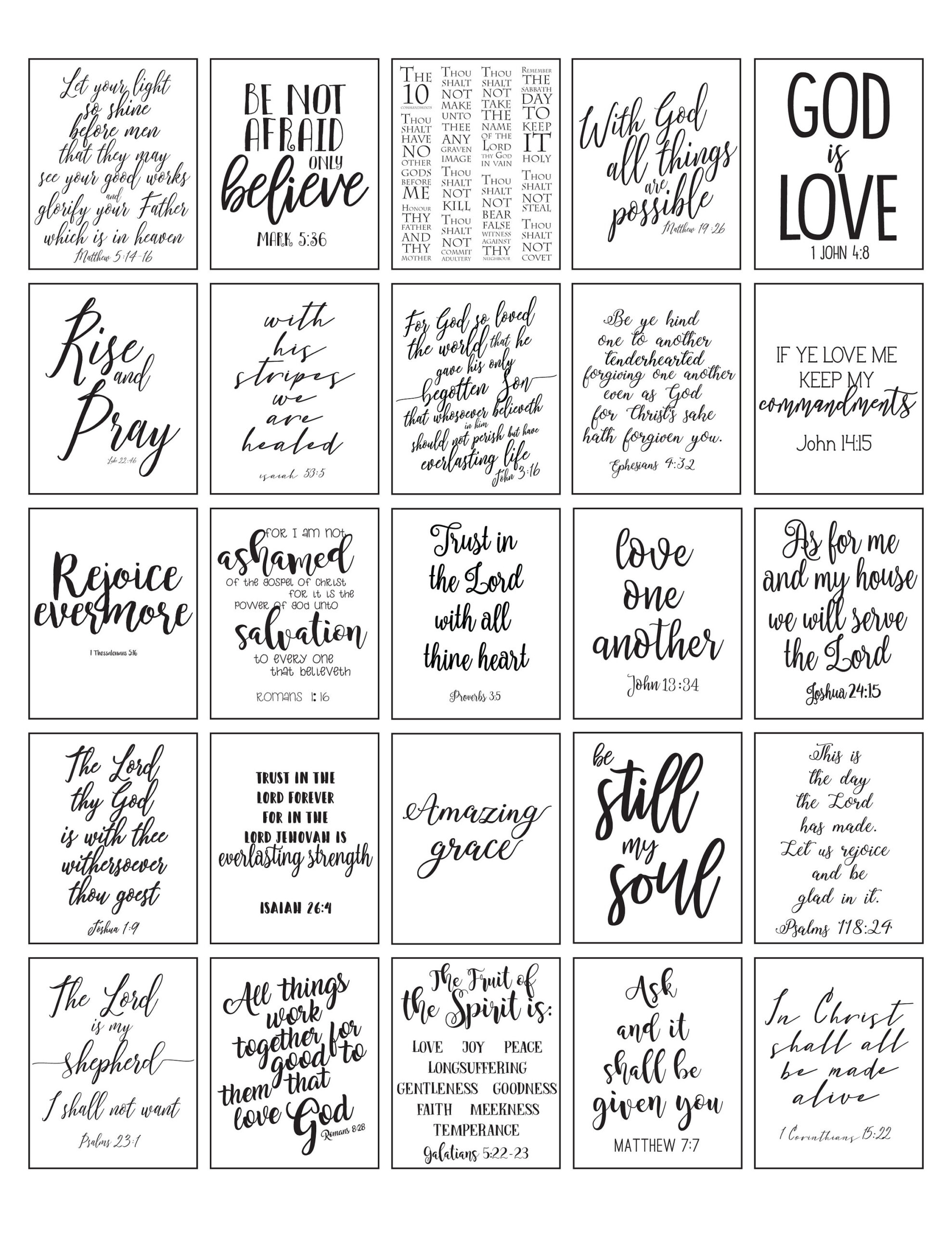 Printable Planner Stickers Bible Verse Black And White within Black and White Printable Bible Verses