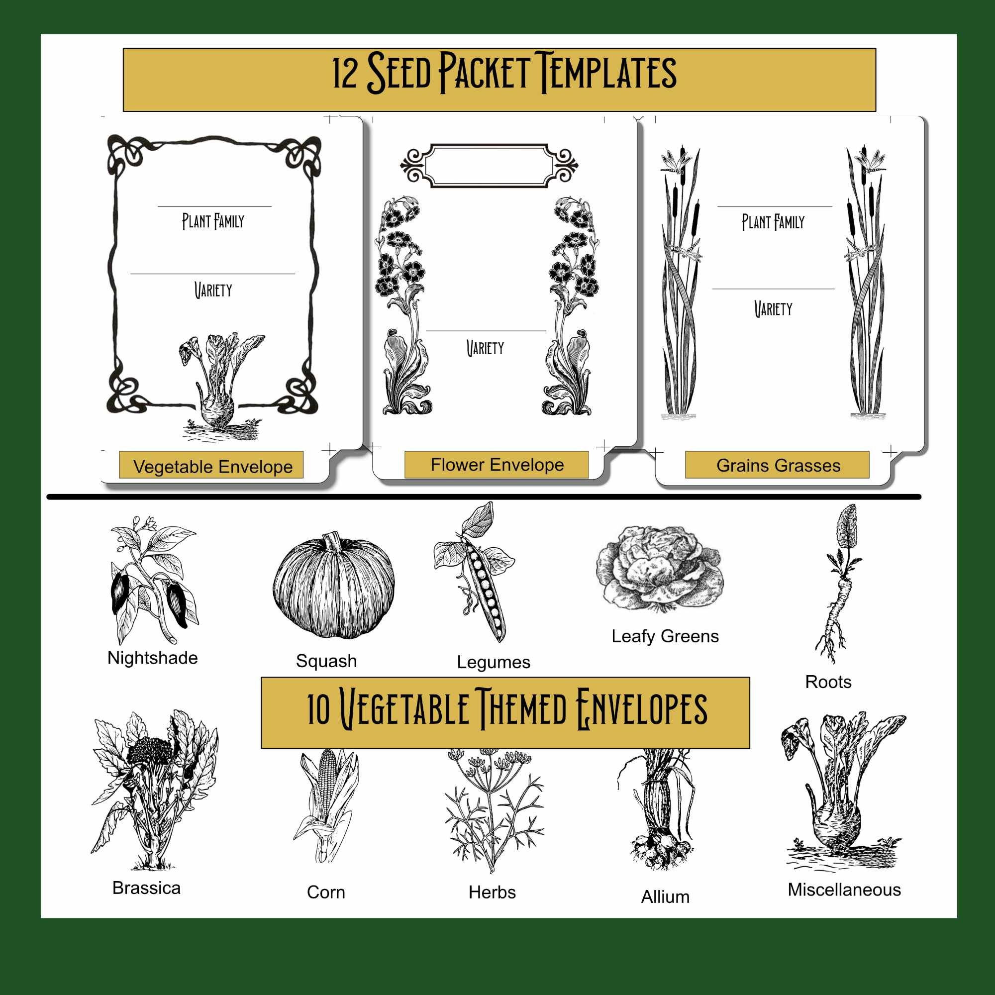 Printable Seed Packet Envelopes intended for Free Printable Seed Packet Templates