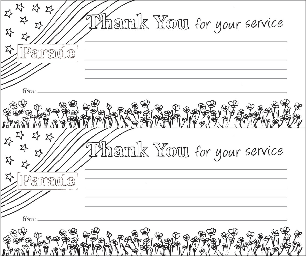 Printable Thank You Cards For Veterans | Www.lx.iriss.uk throughout Veterans Day Thank You Card Template Free Printable