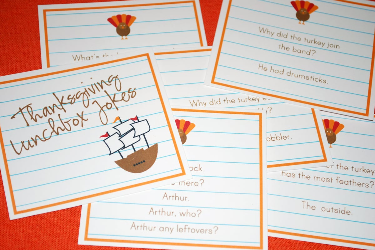 Printable Thanksgiving Lunchbox Jokes - Paging Supermom intended for Free Printable Thanksgiving Lunch Box Jokes