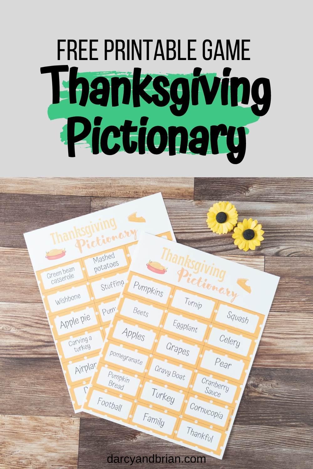 Printable Thanksgiving Pictionary | Fun Family Activity in Free Printable Thanksgiving Pictionary