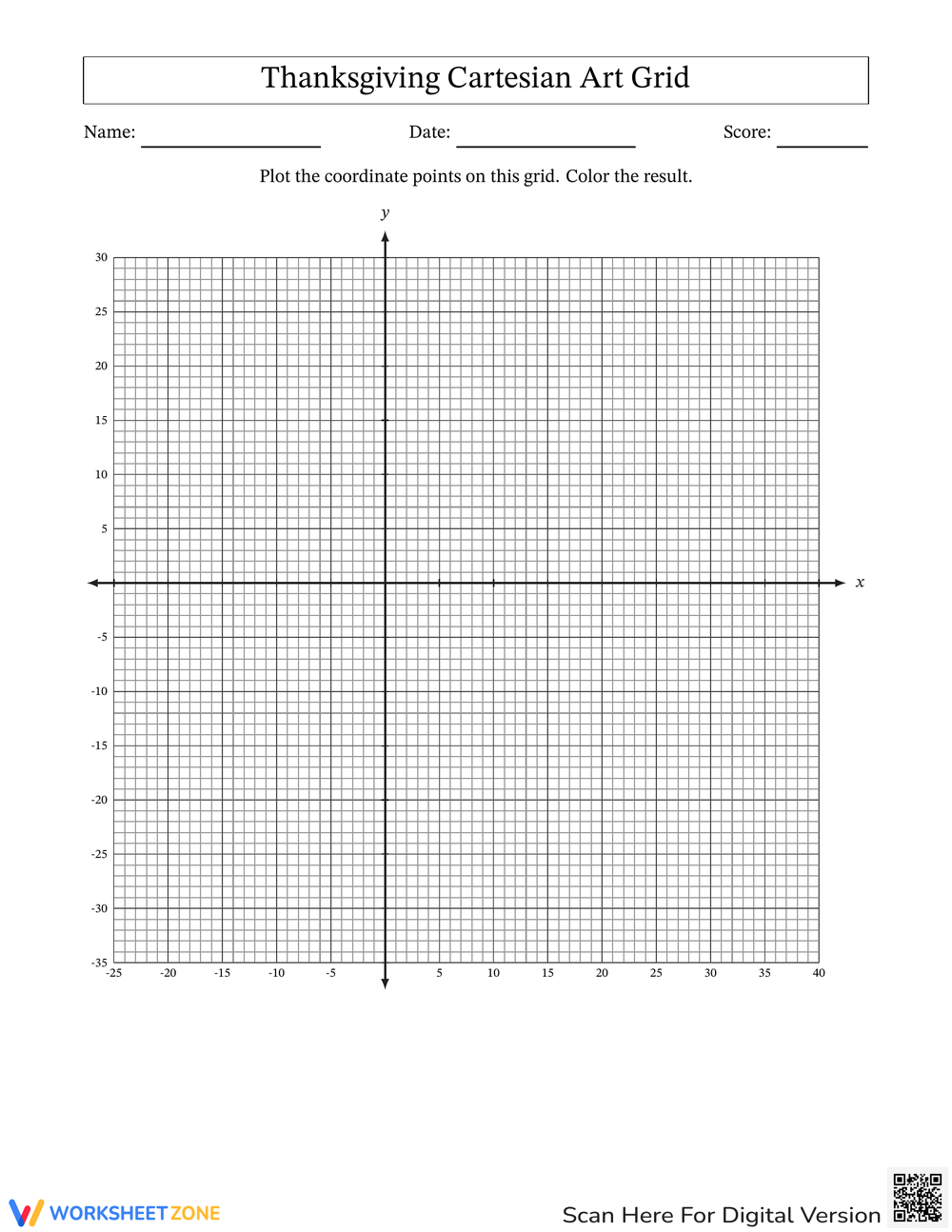 Printable Thanksgiving Plotting Point Worksheets Worksheets in Thanksgiving Plotting Point Worksheet