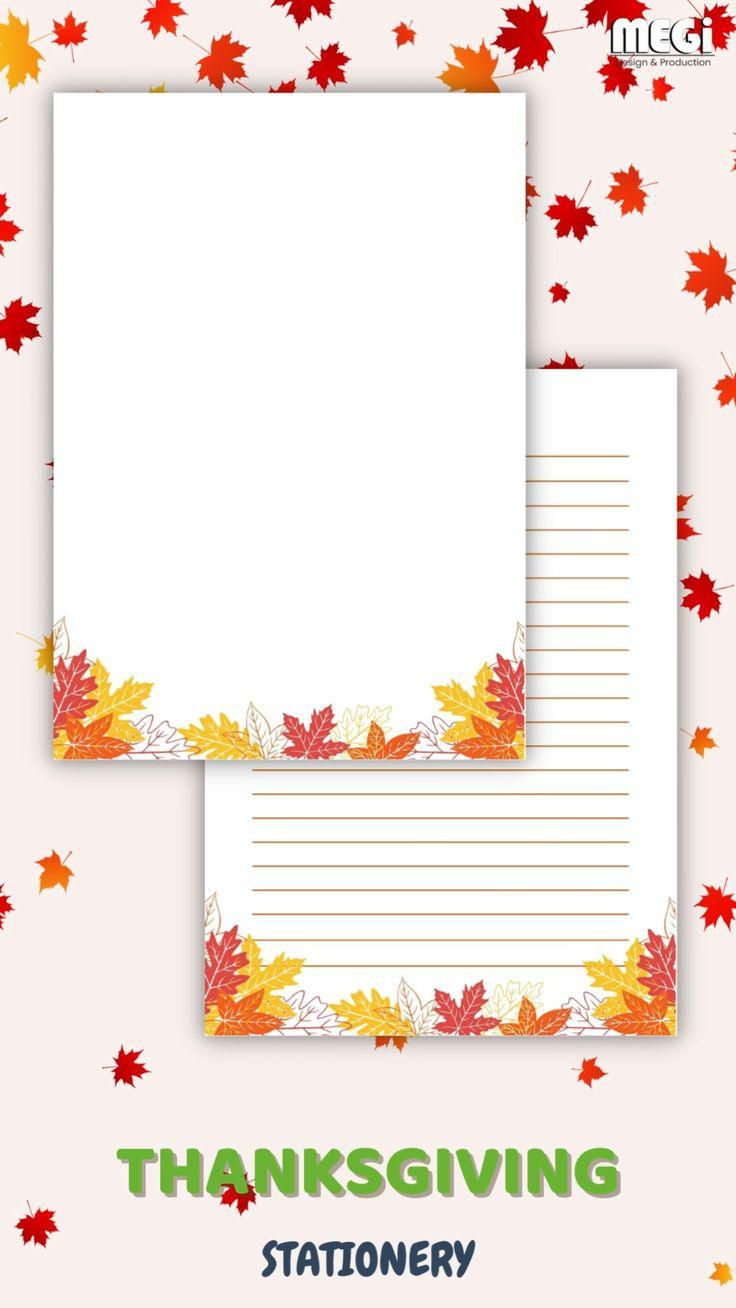 Printable Thanksgiving Stationery -Fall Leaves Stationery -Letter with regard to Thanksgiving Letterhead Free Printable