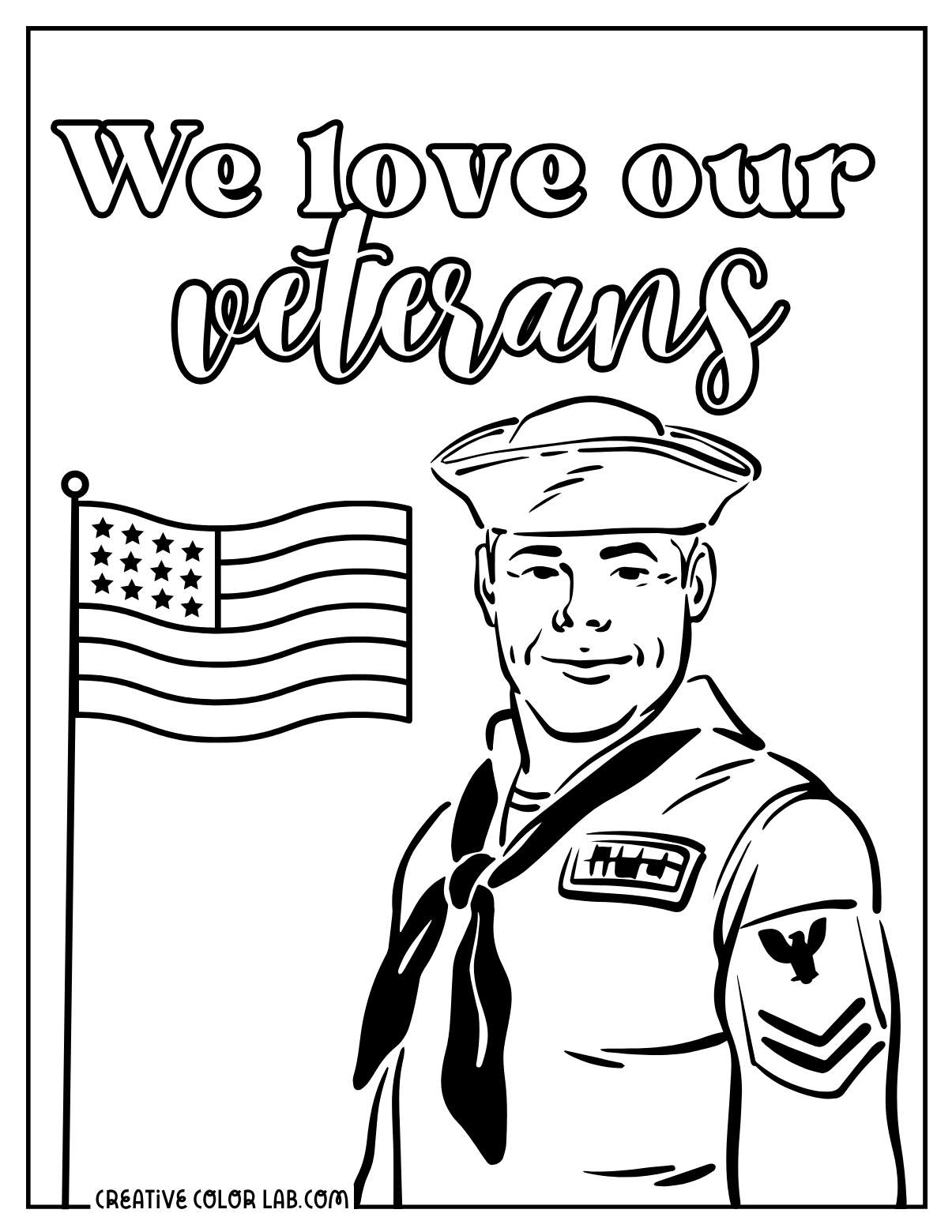 Printable Veteran'S Day Coloring Pages with regard to Veterans Day Coloring Sheets Free Pdf