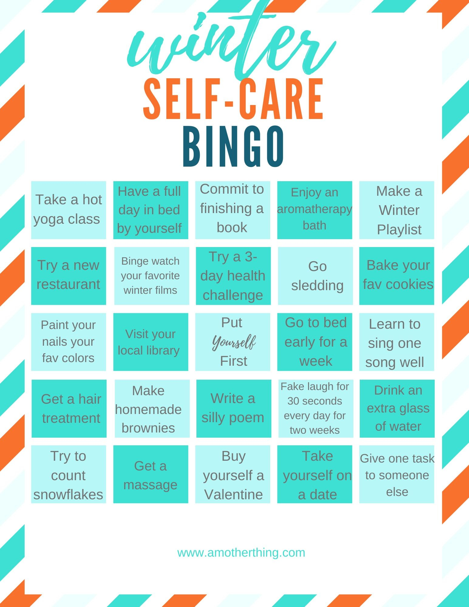 Printable Winter Self-Care Bingo | It'S A Mother Thing regarding Self Care Bingo Free Printable