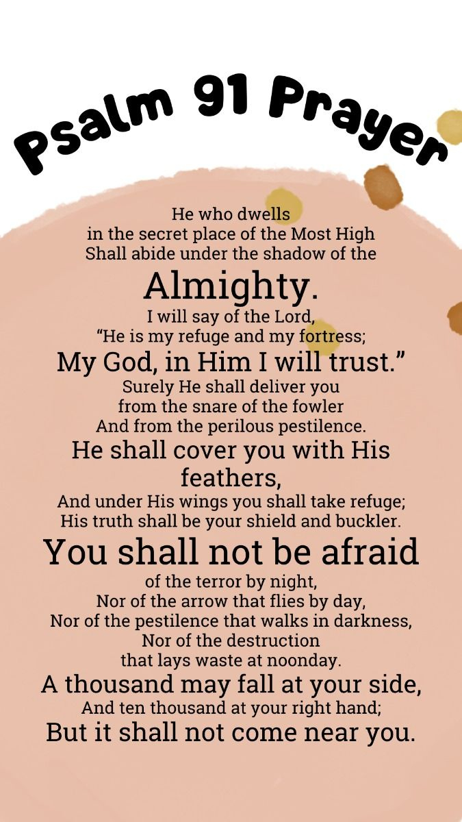 Psalm 91 Prayer Of Protection Printable! for Free Printable Psalm 91