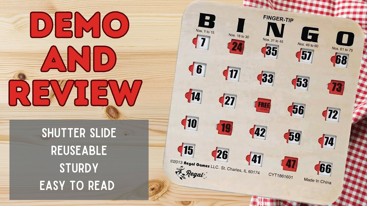 Quick Demo- Regal Games Finger-Tip Shutter Slide Bingo Cards with Easy Read Fingertip Bingo Cards