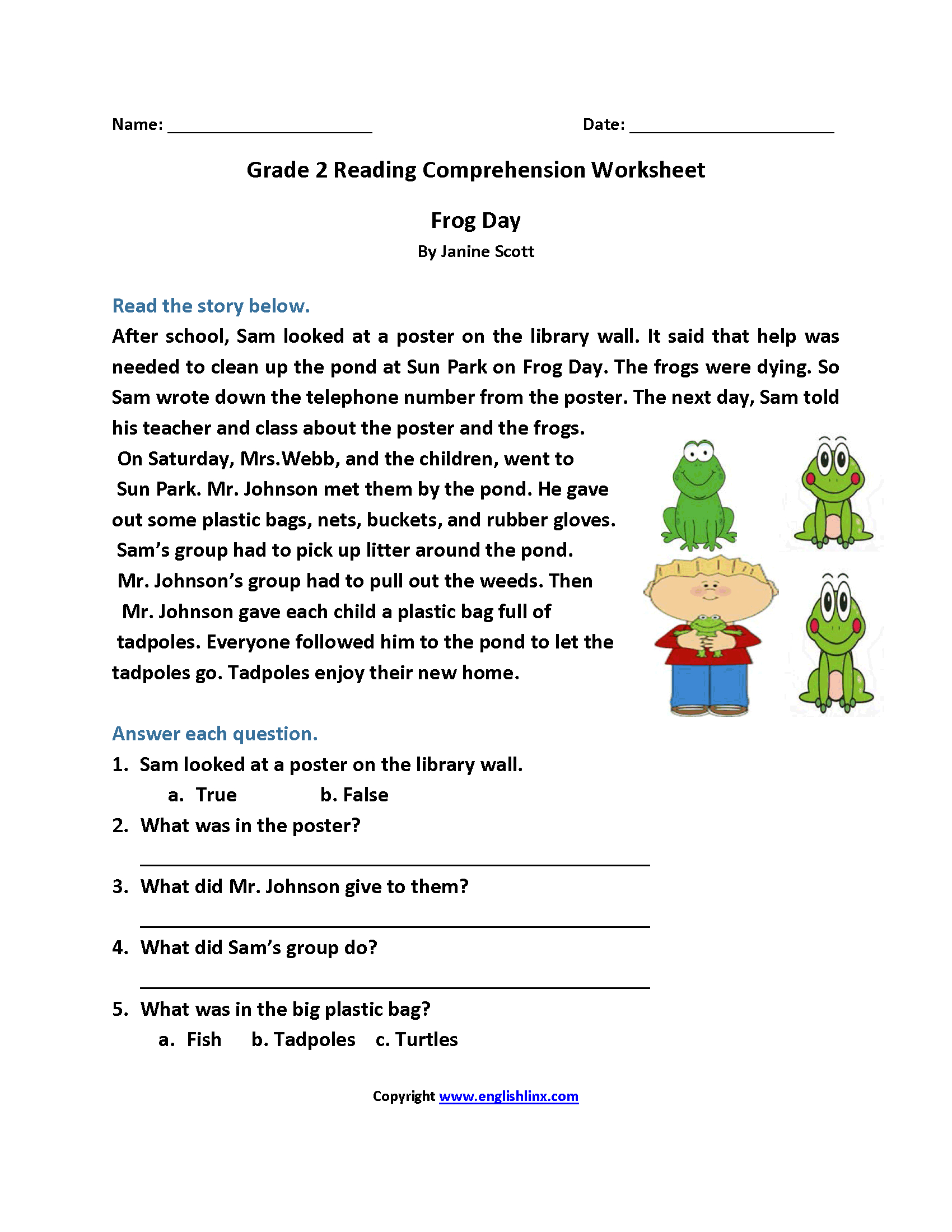 Reading Worksheets | Second Grade Reading Worksheets - Worksheets inside Reading Worksheets Printable For 2nd Grade