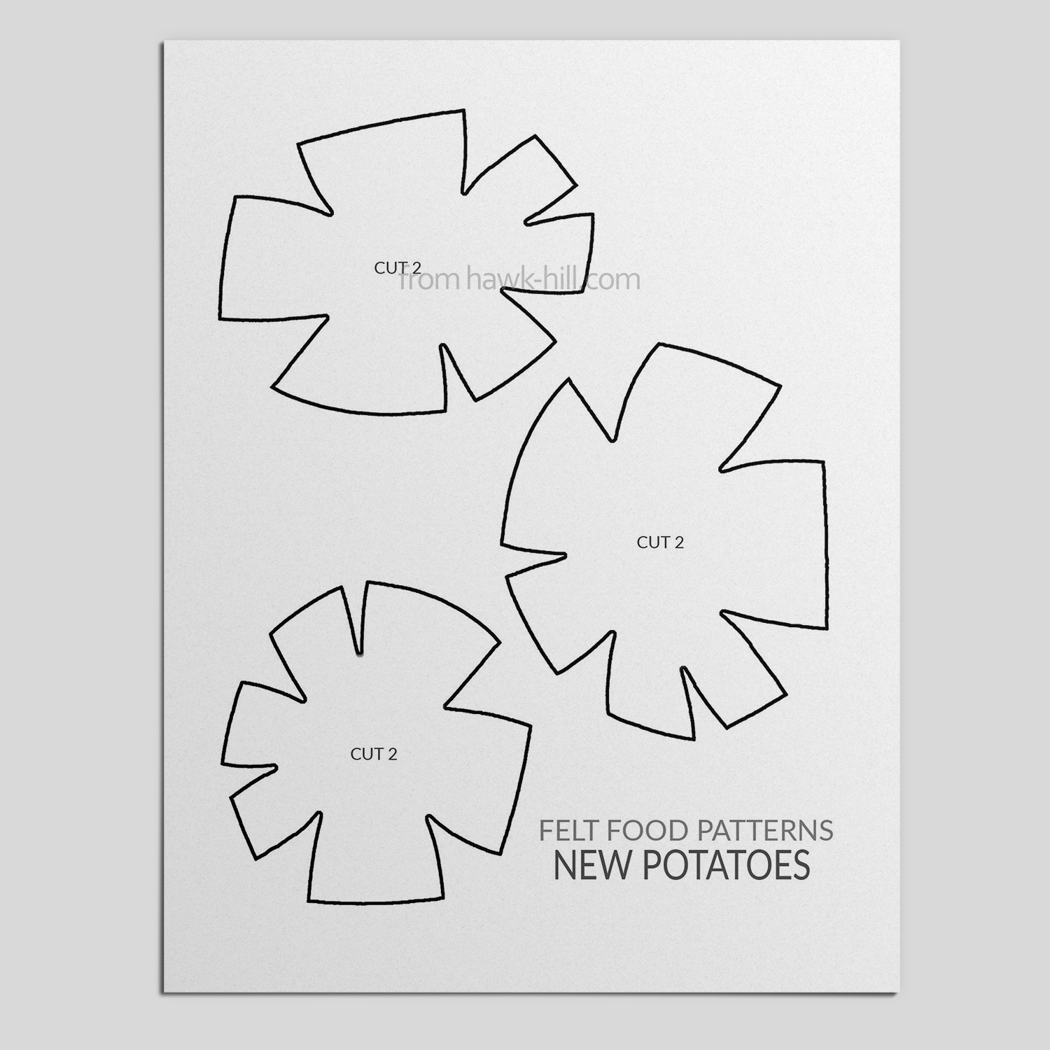 Red New Potatoes - Felt Food Free Pattern | Hawk Hill with Free Printable Felt Food Patterns