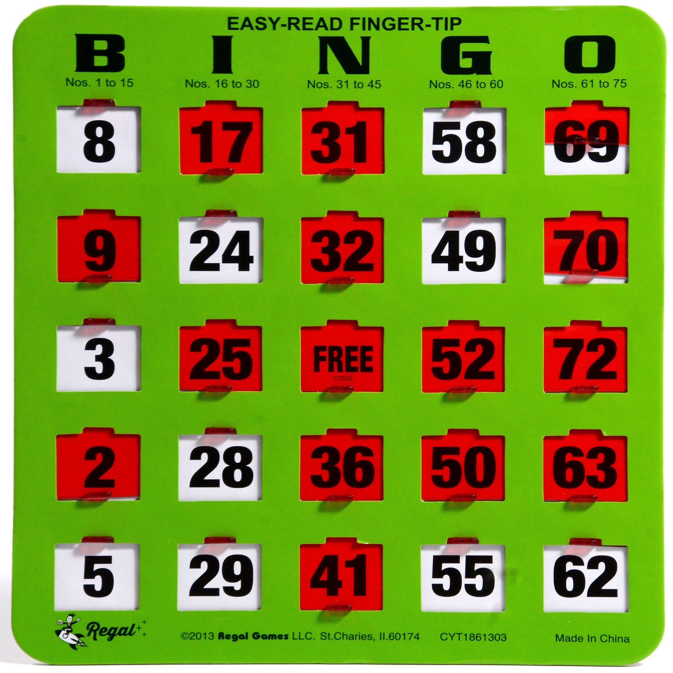 Regal Games - Jumbo Fingertip Shutter Slide Bingo Cards, Large intended for Slide Cards For Bingo
