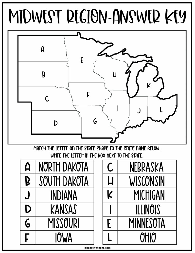 Regions Of The United States Worksheets - Kids Activity Zone within Printable 5 Regions of the United States Worksheets