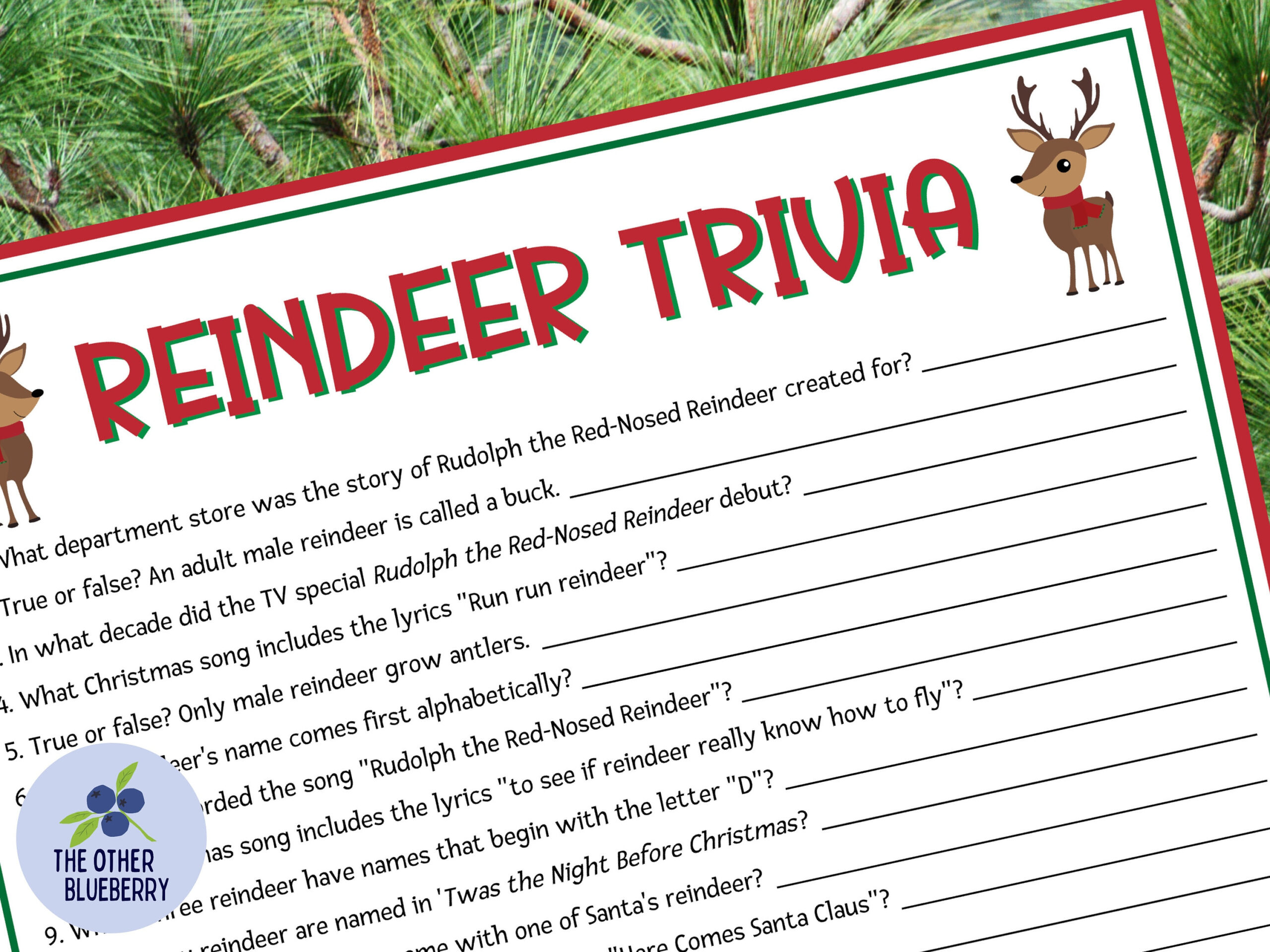 Reindeer Trivia Game | Reindeer Game | Christmas Game | Christmas pertaining to Reindeer Trivia Questions and Answers Printable