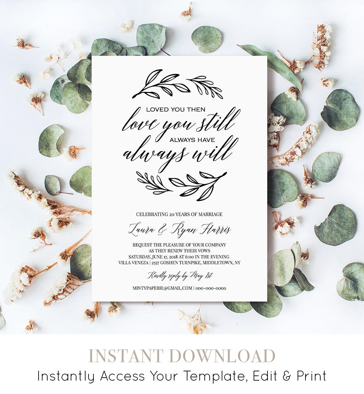 Renew Vows Invitation Template, Printable Wedding Anniversary regarding Free Printable Wedding Vow Renewal Invitations