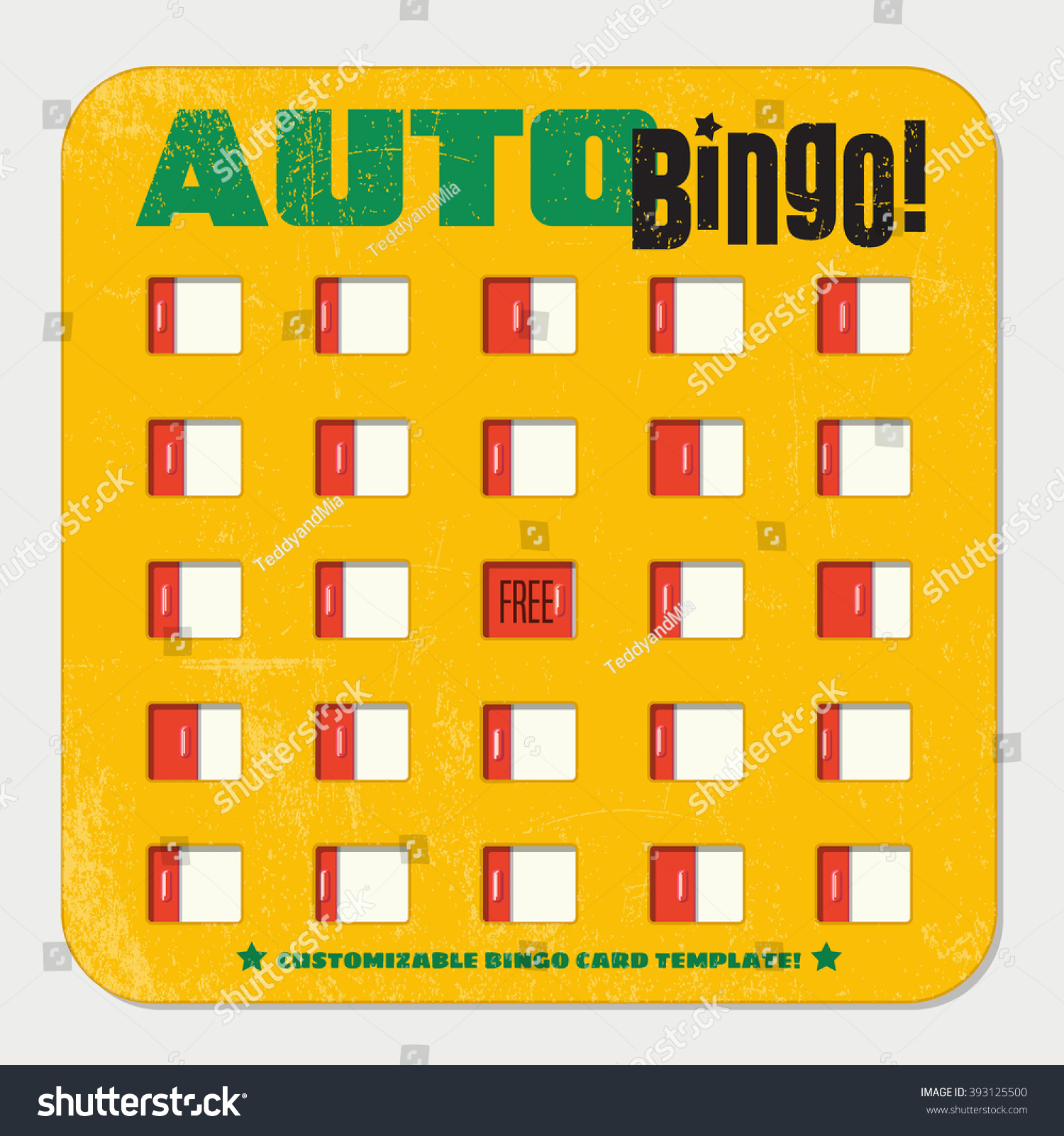 Retro Bingo Card Template Sliding Windows Stock Vector (Royalty for Sliding Window Bingo Cards