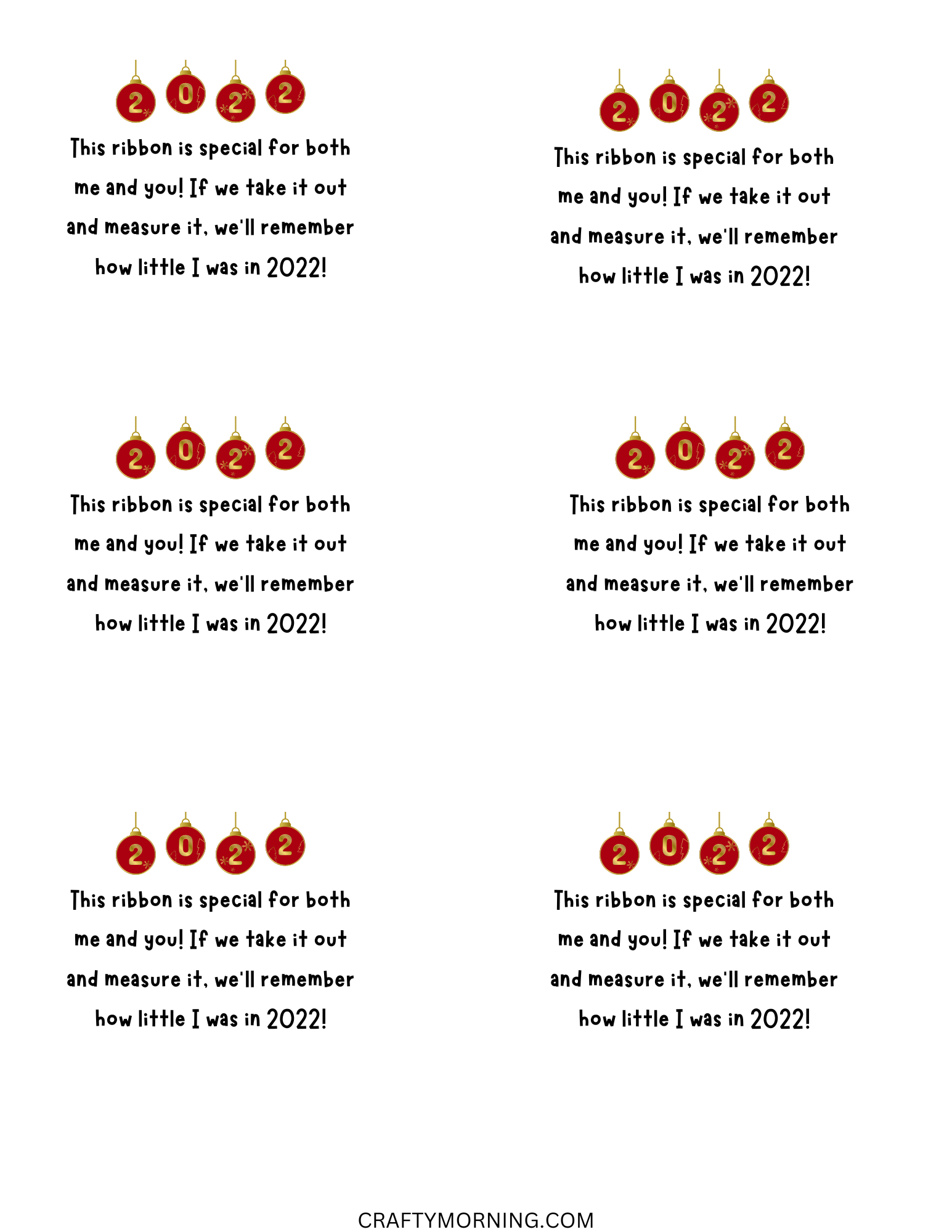 Ribbon Height Keepsake Ornament Idea - Crafty Morning for Ribbon Height Poem Free Printable 2025