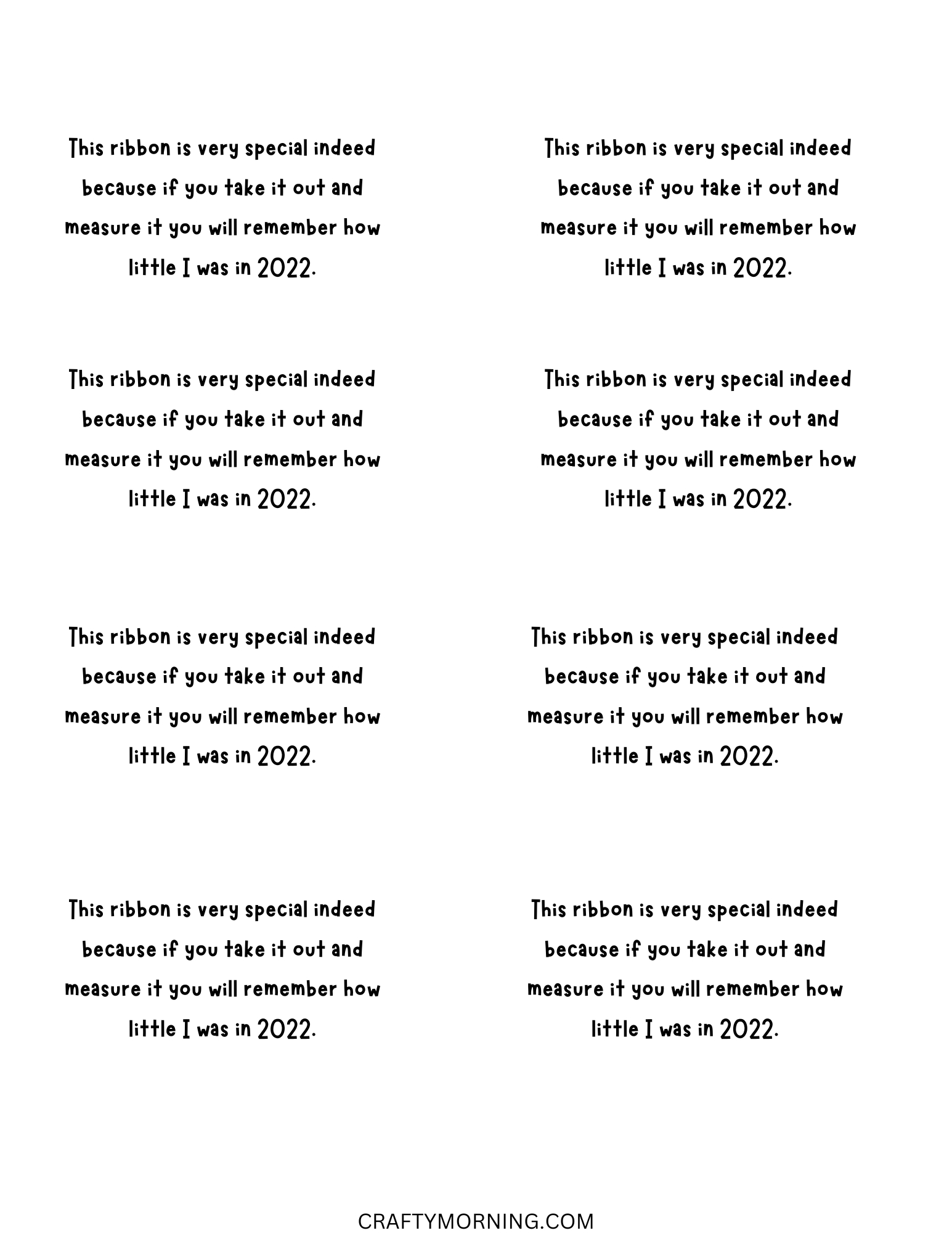 Ribbon Height Keepsake Ornament Idea - Crafty Morning intended for Ribbon Height Poem Free Printable 2025