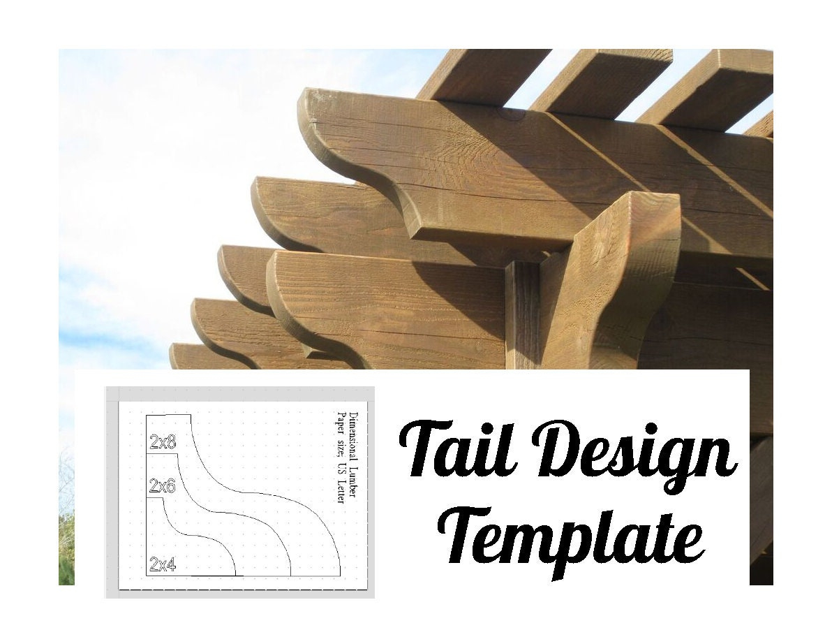 Roosevelt Pergola Tail Design Template - Etsy New Zealand with regard to Pdf Printable Free Printable Pergola End Templates