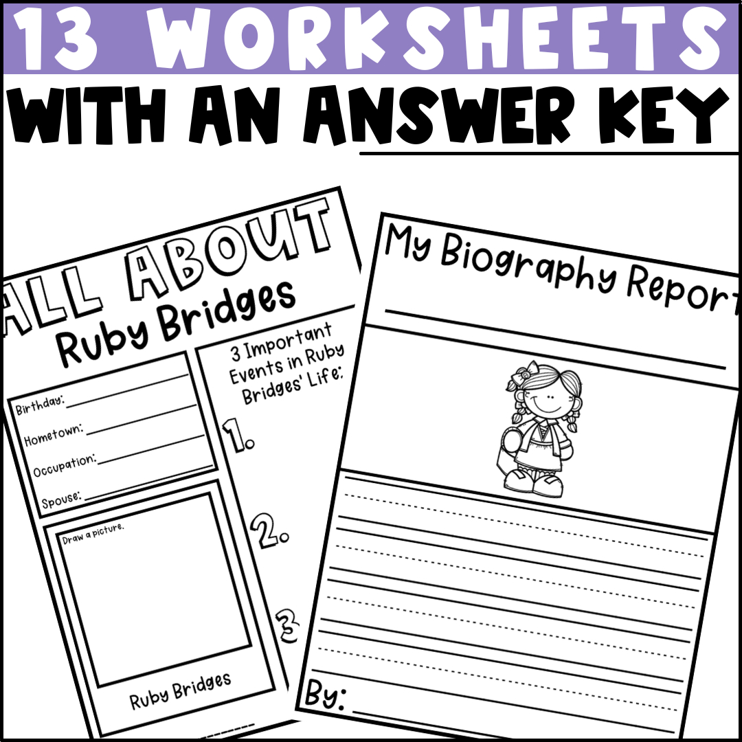 Ruby Bridges Biography Activities, Flip Book, And Report - Black for Free Printable Ruby Bridges Activities For Kindergarten