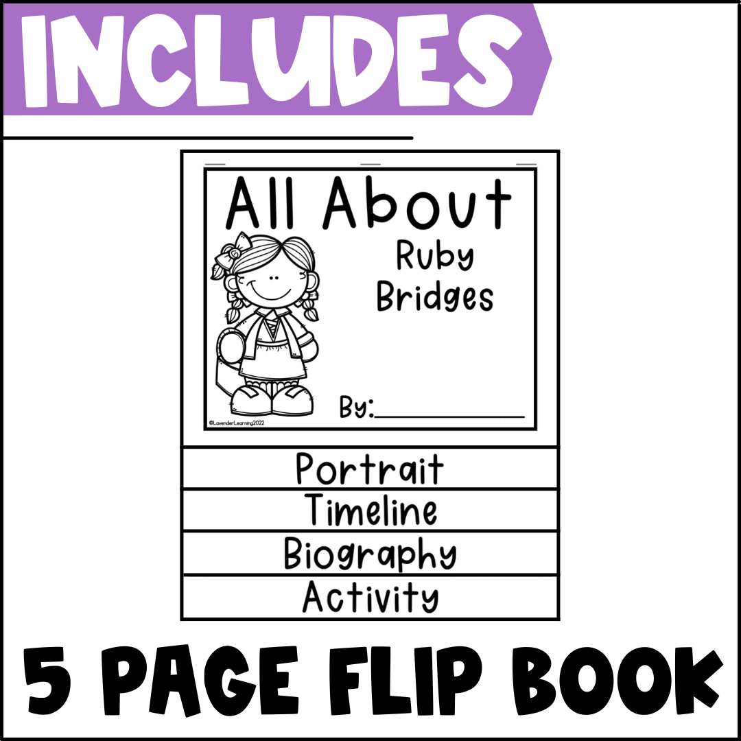 Ruby Bridges Biography Activities, Flip Book, And Report - Black throughout Free Printable Ruby Bridges Activities For Kindergarten