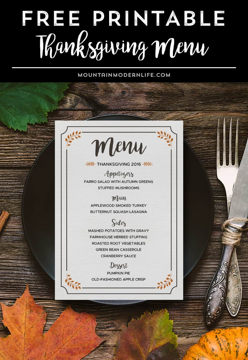 Rustic-Free-Printable-Thanksgiving-Menu-Template intended for Free Thanksgiving Menu Template Free